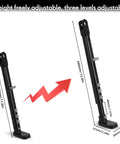 7075 Aluminum Dirt Bike Kickstand Adjustable Side Stand For CRF250L CRF250X Rally Models 2012 Through 2023 showing height adjustment
