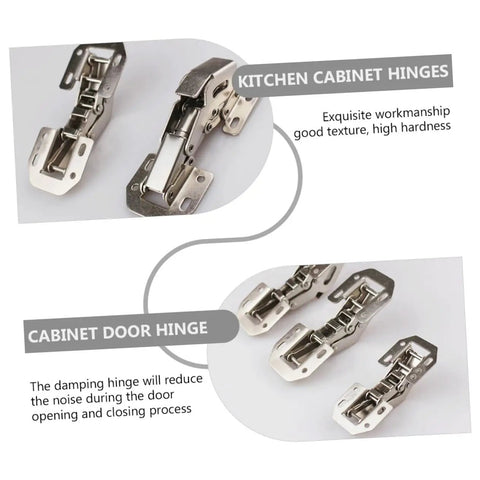 Soft Close Concealed Cabinet Hinges 4 Pack Stainless Steel Wardrobe Door Hinges For Kitchen And Closet Cabinets With Damping Mechanism No Squeak Durable Easy Install Rust Resistant displayed with details and features.