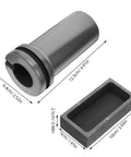 Heavy Lifter Graphite Crucible And Metal Smelting Mold Set With Integrated Oil Traps, graphite cylinder and mold dimensions.