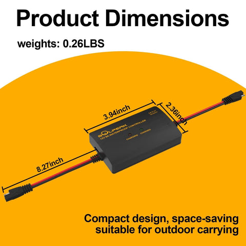 8A 12V Solar Charge Controller With Led Display IP67 Waterproof PWM Intelligent Battery Regulator dimensions and weight