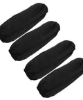 Tough As Nails Four Pack Waterproof Arm Sleeves With Thick Elbow Guards Grease Proof Oil Resistant Protective Oversleeves For Mechanics Shop Floor And Weekend Grind In Black, shown in a quad set.