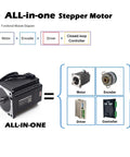 NEMA 34 integrated closed-loop stepper motor with built-in encoder and motion controller; 6.5 Nm, 24–48 VDC.