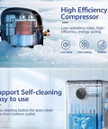 High efficiency compressor of Quick Bullet Ice Maker For Countertop No Fuss Cleanup Makes Fresh Cubes In Six Minutes.