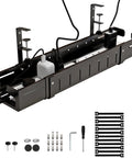 Under Desk Cable Management Tray Extendable From 25.2 To 38.6 Inches No Drill No Damage To Desk Clamp On Wire Organizer Black