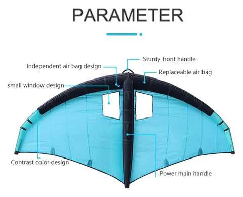 Inflatable Wing Foil For Surfing And Windsurfing With Pump And Bag, Lightweight Wingsurfer Kite For Water Sports, 54ft2 Sail For Monster Propulsion