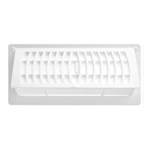 Pop Up Floor Register 4 By 10 Inch White Pack Of Five With Air Deflector, High Impact Polystyrene Construction, Rust Proof