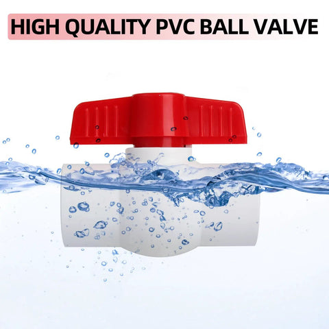 Five Pack Three Quarter Inch PVC Ball Valves With Slip Ends For Water Lines 150 Psi Rating Socket Fittings Pipe Fittings Manual On Off Toggle