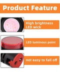 Multi Color LED Indicator Lights 12V AC DC 20mA 22mm Panel Mount Kit Energy Saving 8 Pack Red Green Yellow Blue Indicators For Power Machines Home Appliances And Control Panels feature closeups of LED wick and panel base