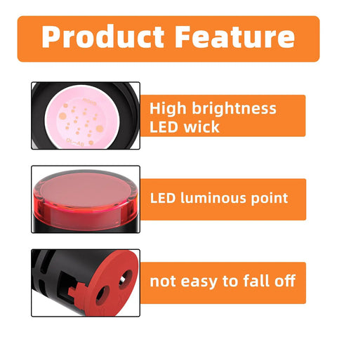 Multi Color LED Indicator Lights 12V AC DC 20mA 22mm Panel Mount Kit Energy Saving 8 Pack Red Green Yellow Blue Indicators For Power Machines Home Appliances And Control Panels feature closeups of LED wick and panel base