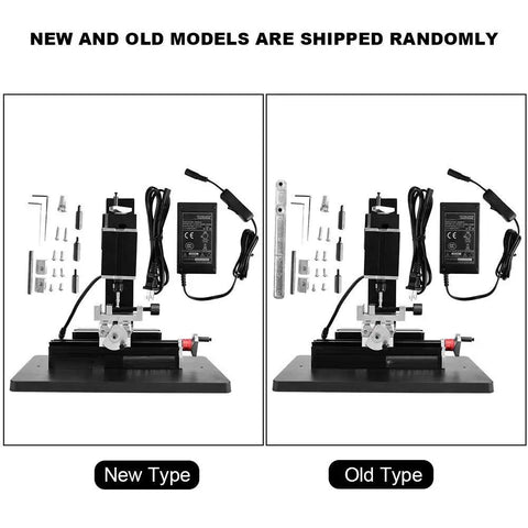 Badass Mini Milling Machine For Wood And Plastic, 12000Rpm Benchtop Lathe With Bulletproof Metal Frame, Razor Sharp 0.02Mm Accuracy, Straight Up Diy Workhorse With Us Plug displayed with new and old model comparisons.