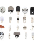 Assorted sturdy shelf support pins and peg hardware for cabinets, rust resistant, solid bearing frame, 50 piece set J05