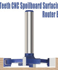 CNC Spoilboard Surfacing Router Bit With One Quarter Inch Shank Four Wing Carbide Rabbet Slot Cutter for woodworking