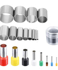 Twenty Piece Circle Clay Cutter Set With Stainless Steel Ring Molds, multi-size cutters and storage case, for clay, dough, wax