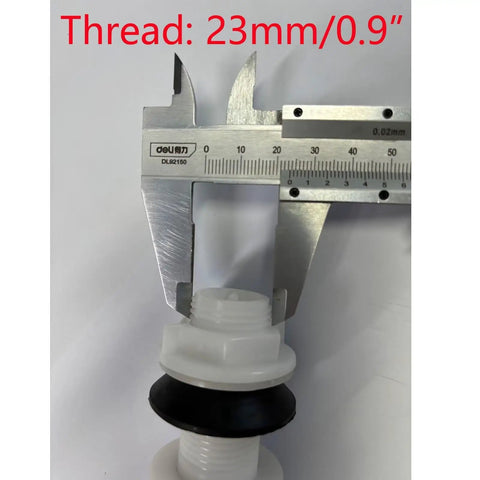Toilet Repair Kit Flush Valve Replacement Parts With 8.27 Inch Height, 23mm Fill Valve Thread, caliper measurement close-up