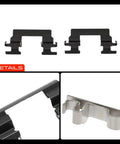 Heavy Duty Front Disc Brake Hardware Kit For Chevy Cobalt Pontiac G5 Saturn Ion 2005 To 2010 Replacement Set With Clamps And Springs Ultimate Fix, black and silver metal clips
