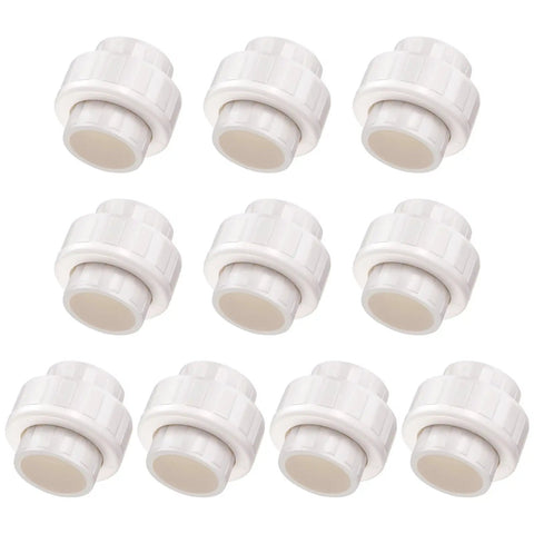 Heavy Duty 1 Inch PVC Union Fitting Socket To Socket Pack Of 10 for DIY PVC Projects Schedule 40 Couplers Frost Resistant