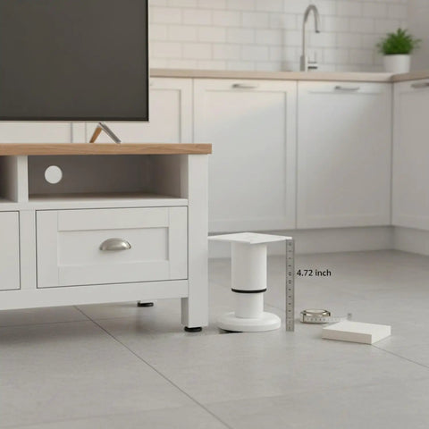 Cold Rolled Steel Adjustable Cabinet Leg For Leveling Base Units On Uneven Floors, 4.72 Inch Support With White Baked-On Finish