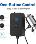 Portable Handheld Ultrasonic Cleaner control panel with digital display and power button for easy operation.