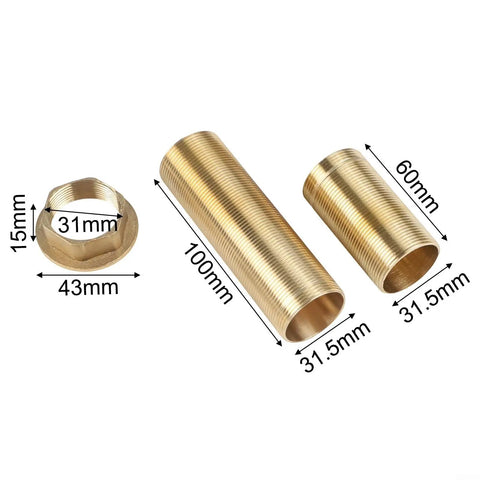 Cool Brass Pipe Fitting Lock Nut Kit With 10 Hex Female Thread Parts For Sink And Faucet Repair Plus Gas Water Oil Connection Seals That Stop Leaks Dead For Your Plumbing Needs, brass 60mm and 100mm parts with 31.5mm and 43mm sizes