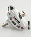 Lightweight Aluminum Alloy Seatpost Clamp For Mountain Bikes Keeps Your Seat Rock Solid On The Tube Easy Tighten Replacement Part For Reliable Rides Anti Loosen Screw Design Rust Resistant Build in side view showing measurements.