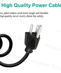 Heavy Duty 3 Pin AC Power Cord Replacement For Gemini Junior Cutting Embossing Machine 8.2 Foot Flexible Extension Cable plug and two prong end.
