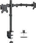 Dual screen desk mount for Thunderbolt 4 Workstation Dock With 230W Charging, sturdy black adjustable design.