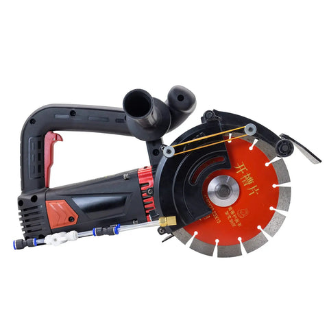 Pro Grade 8 Inch Electric Concrete Saw 4800W Wall Chaser Cutter with 8-inch blade, dust control and water hose visible