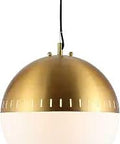 15.75 Inch Brass Gold One Light Iron And Glass Globe Pendant With Adjustable Height Ceiling Fixture For Kitchen Island Art Deco Mid Century Style UL Listed LED Bulb Included