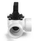 Front view of 3 Way Pool Diverter Valve Replacement Slip Valve 1-1/2 Inch For Pools And Spas White With Self Locking Handle