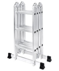 12.5 Foot Multi Purpose Folding Ladder For Home Roof RV And Painting, All In One 7 In 1 Aluminum Collapsible Extension Ladder With Large Joints, Adjustable Step Ladder, Lightweight And Rust Resistant folded aluminum ladder with locking joints