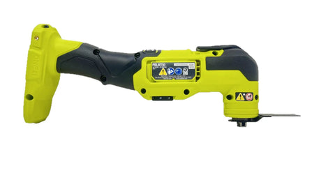 Side view of One Plus HP 18V Brushless Cordless Oscillating Multi Tool built for tough cuts, compact head, tool only