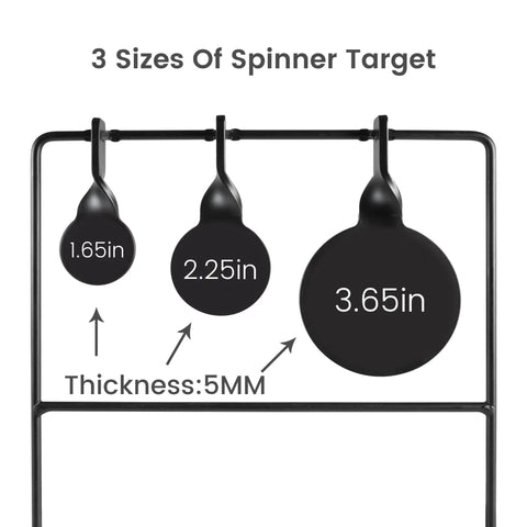 Auto Reset AR500 Steel Shooting Target With Spinner Mechanism, three sizes 1.65in, 2.25in, 3.65in, 5MM thickness