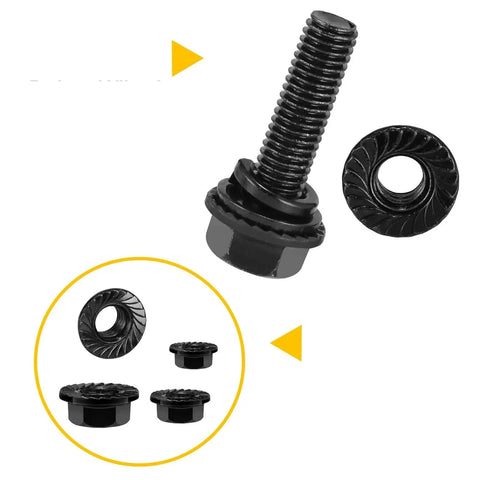 272 Piece Metric Flange Hex Bolt And Nut Set In M6 M8 M10 Alloy Steel, Dope Fastener Kit For DIYers And Pros, Assorted Nuts And Bolts For Automotive, Machinery, And Home Projects, Durable Heavy Duty Hardware, black flange bolt and nut