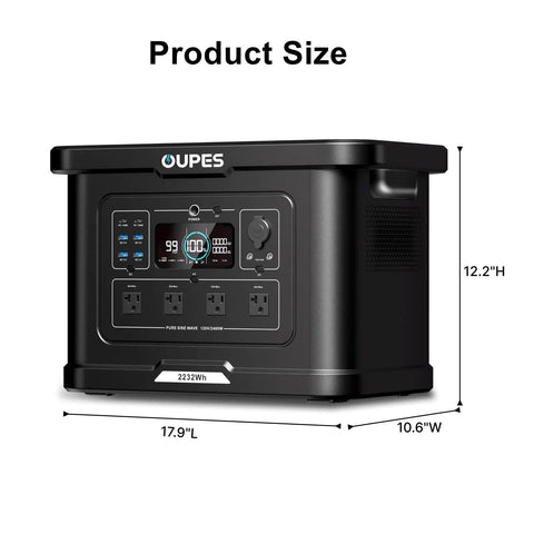 Exodus 2400 Solar Generator With 100W Panels LiFePO4 Power Station, 17.9x10.6x12.2 inches, for Camping, RVs, Home Backup
