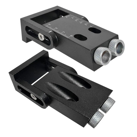 15 Degree Angled Pocket Hole Locator Kit For Woodworking, Pro Grade Drill Guide Sleeve Set 6mm 8mm 10mm, black aluminum drill guide