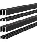 Metal Sliding Door Track Kit Two Sets 48 Inch Length For One Quarter Inch Thick Panels Cabinet Glass Closet Sliding Doors Hardware Black Finish Includes Two Upper Tracks And Two Lower Tracks Cut To Length For Custom Fit