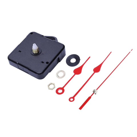 3X Replacement Wall Clock Movement Kit With Pendulum And Hands Quartz Clock Motor Black And Red Finish DIY Clock Repair Parts