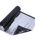 Heavy Self Adhesive Roof Repair Tape And Waterproof Underlayment Roll No Sweat Sealant Strips For Leaky Shingles Gutters Balconies Rock Solid All Weather Defense 1.6 By 3.3 Ft roll showing black and silver bitumen foil.