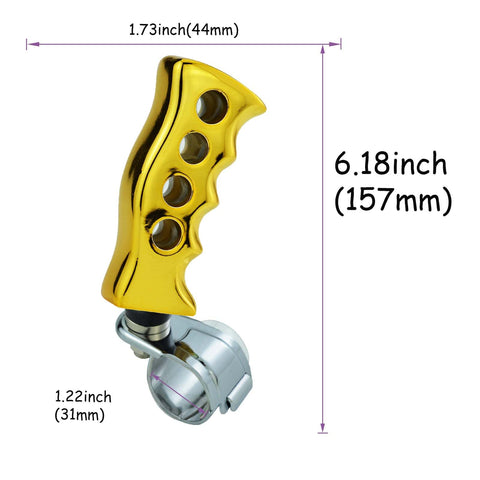 Grip Steering Wheel Spinner Knob Power Ball For Easy Turning In Manual Transmission Cars And Lawn Mowers Gold Finish