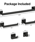 Matte Black Bathroom Accessories Set Five Piece Wall Mounted Hardware Kit Built To Last In 304 Stainless Steel Rustproof Towel Bar Rack With 23 Inch Towel Rails For A Modern Sleek Look.