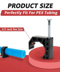Pack Of 50 Black Half Clamp J Hook With Nail For 1/2 Inch PEX Tubing Pipe Support, Durable Plastic Mounts For Easy Positioning And Quick Secure Hold, PEX Only, PPSU1807019