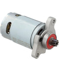 Heavy Duty 21V Reciprocating Saw Motor Replacement Featuring Eight Tooth Gear Drive And Solid Copper Windings, showing motor with gear.