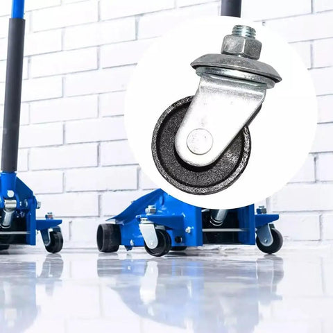 Beefy Industrial Steel Caster Wheels for Auto Shop Equipment, close-up, heavy-duty swivel with 16mm diameter support up to four tons