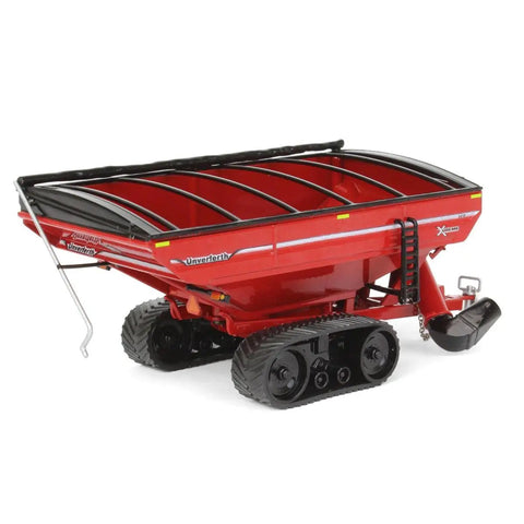 Red Unverferth X Treme Grain Cart With Tracks One Sixty Four Scale Diecast Model featuring realistic detail and folding auger