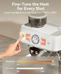 User adjusting temperature on All In One Espresso Machine With Grinder 58mm Cafe Style 2026 Upgrade Anti Static Grinder Milk Steam Wand.