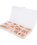 Rad 300 Pcs Red Copper Gasket Washer Assortment Kit High Thermal Conductivity Fits Auto And Hydraulic Systems M5 To M16, open case