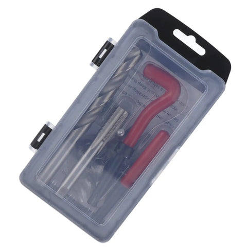 15 Piece Thread Repair Kit With Stainless Steel Inserts M12x1.5x16.3mm In A Handy Storage Case 3 Length Options For Restoring Damaged Internal Threads On Auto Motorcycle And Machinery, closed case