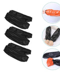 Built Different Waterproof PVC Oversleeves Three Pack Long Arm Protectors for kitchen and garage work, features black and orange colors.