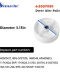 Complete Dryer Repair Kit With 100 Inch Drum Belt And Roller Bearings, Idler Pulley And Tumbler Bearing Set included idler pulley