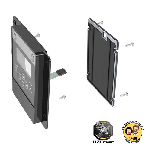 Dead Simple Swap Hella Durable Touch Pad LCD Housing Assembly For Manitowoc Ice Machine Control Panel Replacement No Display Needed, showing front and back views with screws.